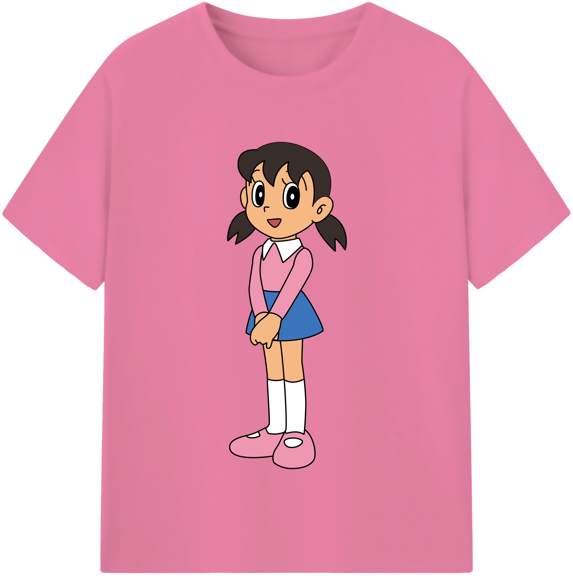 （画像用） ドラえもん みなもと しずか Doraemon Shizuka Minamoto 綿100％半袖Tシャツ（フロントプリント）
